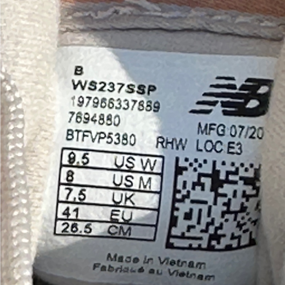 NEW New Balance Pink WS237 Lifestyle Running Casual Sneaker Size Womens 9.5 - Picture 5 of 9